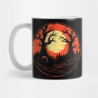 Spooky Halloween - Haunted Forest - Eerie Art Mug